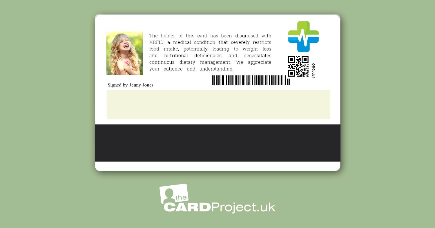 ARFID Premium Medical ID Card (REAR)